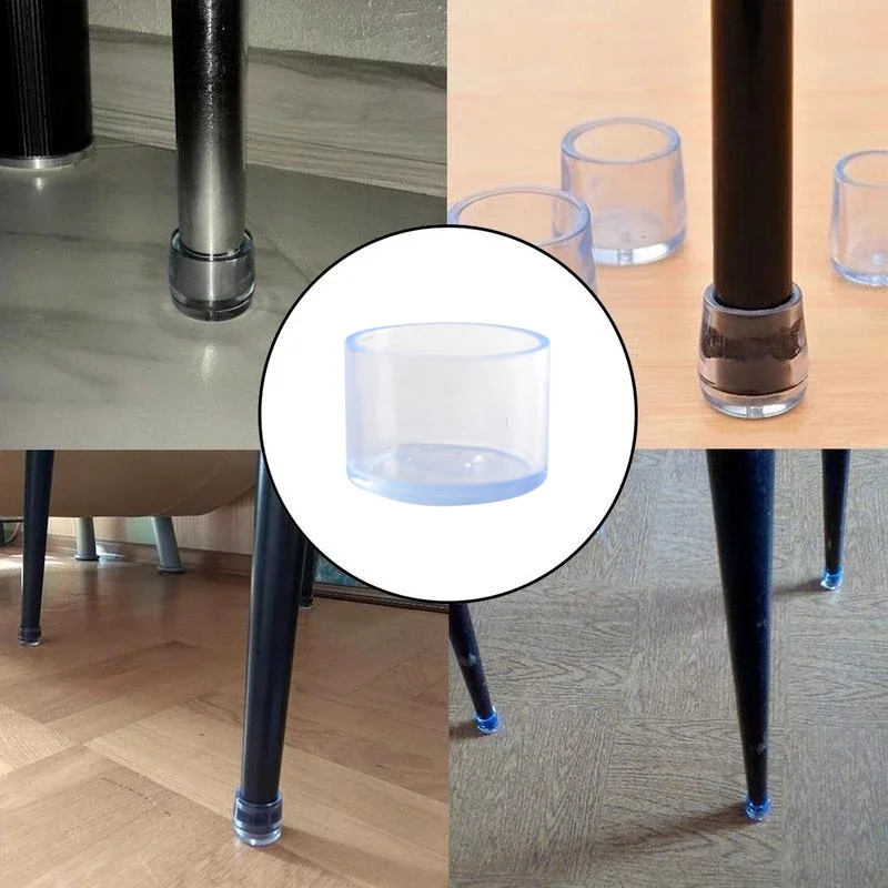 4PCS Rubber Furniture Chair Table Mat Silicone Anti Scratch Protector Cap Table Ferrule Feet Leg Cap Floor Protector Home Tools