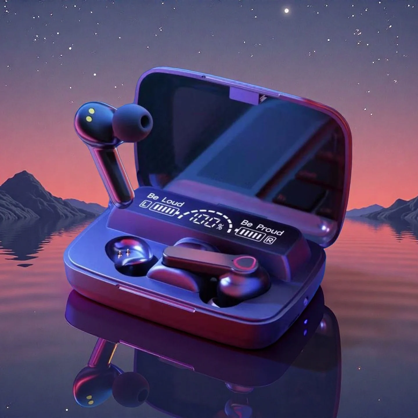 Nuove cuffie Bluetooth M19 TWS 5.3 Cuffie Touch IPX7 Cuffie con display digitale impermeabili