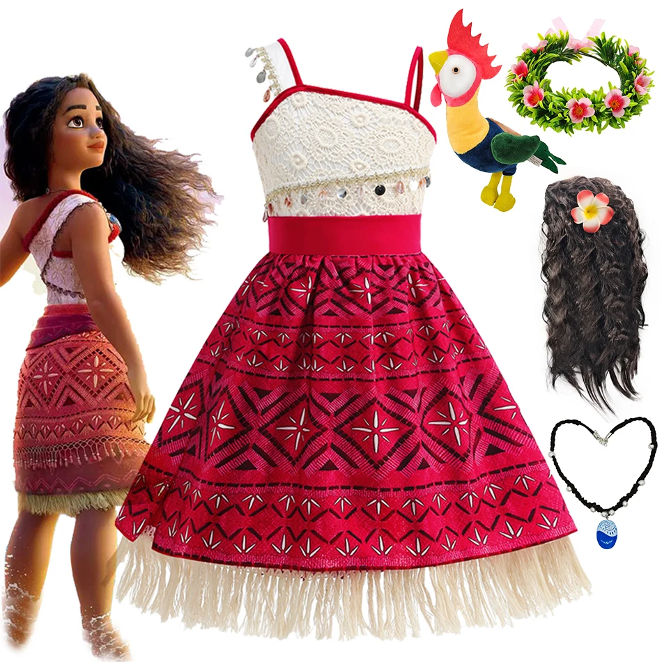Disney Moana 2 Vaiana Costume Children Halloween Clothes Boys Maui Outfits Girl Cartoon Role Playing Outfits Birthday Party Sets