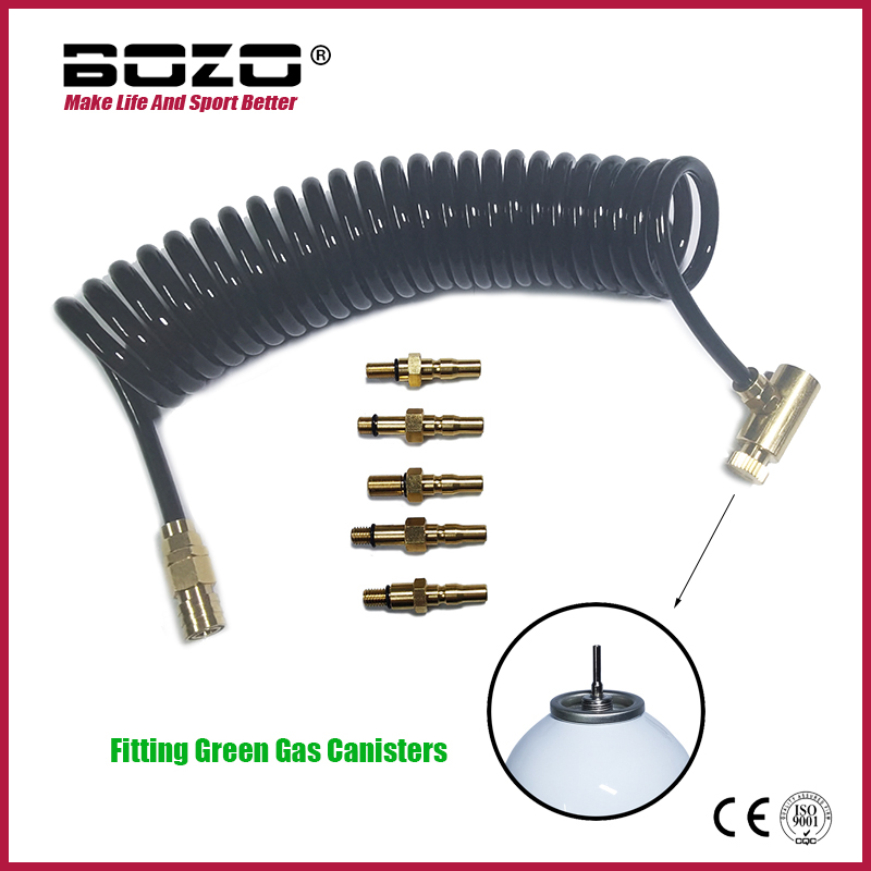 New HPA Air Adapter Set Connect Green Gas Canisters with Coil Hose Quick Disconnect