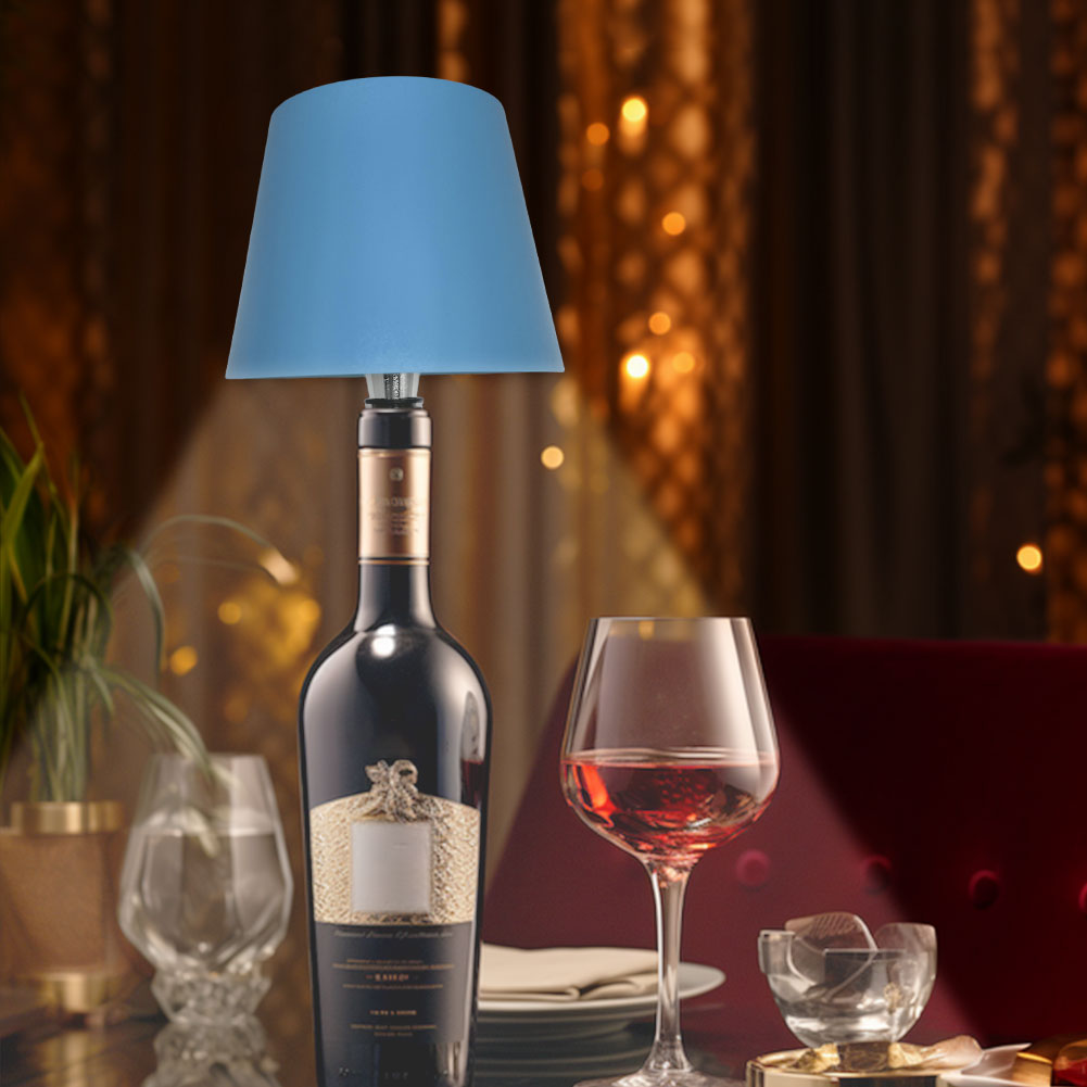 Portable Dimmable Wine Bottle Lamp Touch Wireless Desk Lamps 2000mAh Rechargeable LED Table Lamp RGB Atmosphere Night Lights Bar