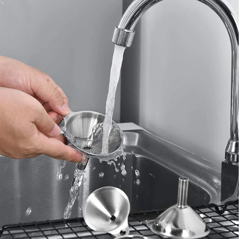 3/5 szt Zestaw lejków kuchennych ze stali nierdzewnej Metalowe lejki spożywcze do napełniania butelek Małe lejki do olejków eterycznych Przyprawy