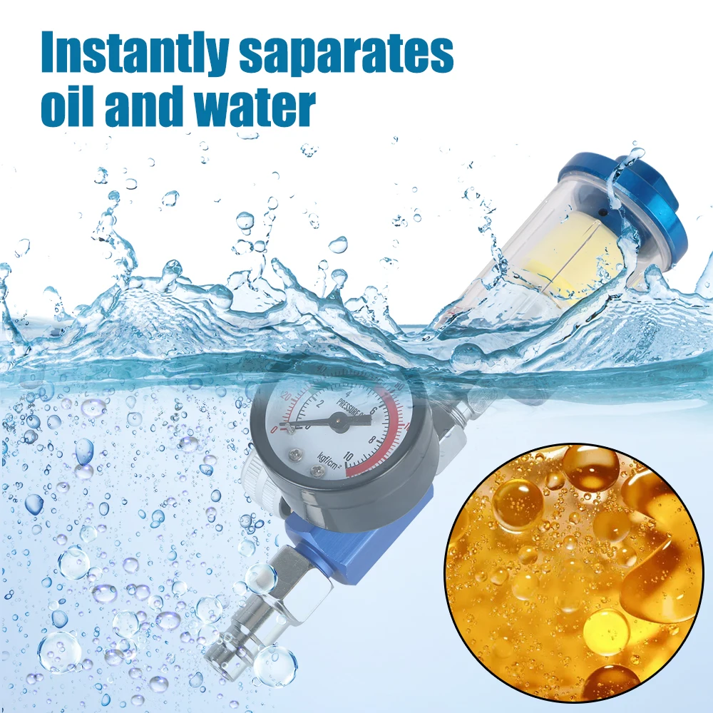 Adattatore ue filtro separatore olio-acqua utensili pneumatici per aerografo 1/4 "filettatura pistola a spruzzo manometro regolatore d'aria