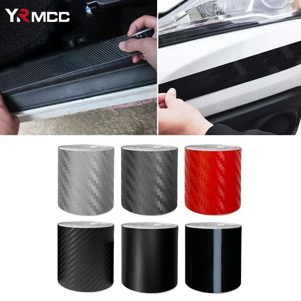 Película de protección de puerta de coche de vinilo de fibra de carbono 3D, pegatinas mate para cascos de motocicletas, pegatina de vinilo de ajuste automático, accesorios para coche