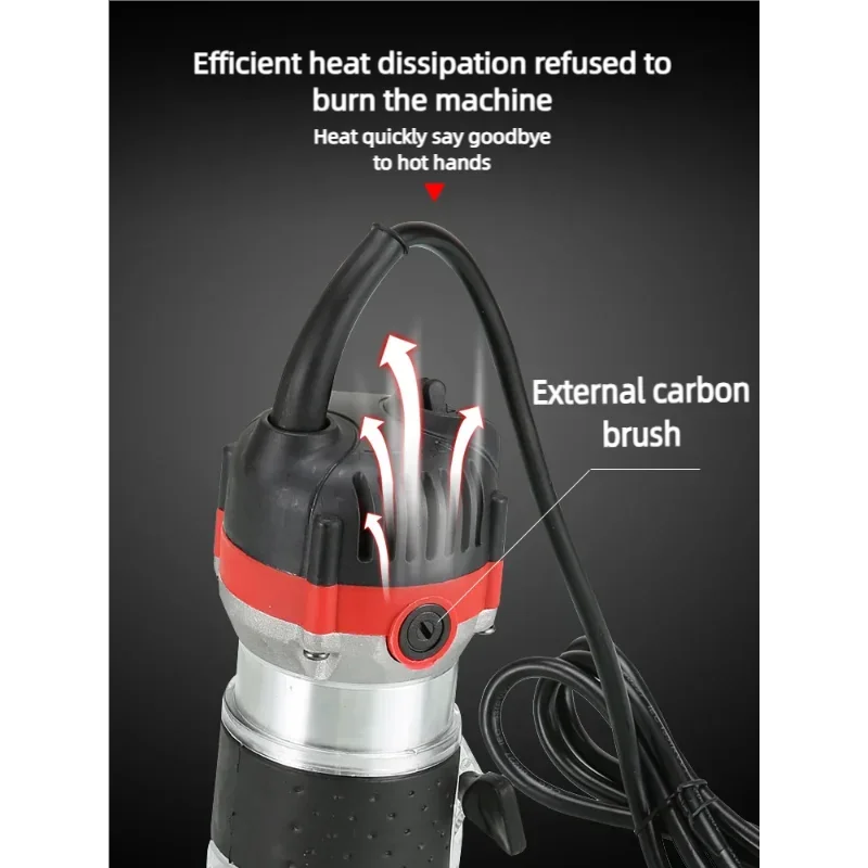 800W ไม้ Router ไฟฟ้า Trimmer ตัดไม้ Slotting ไฟฟ้าไม้เครื่องมือสําหรับแกะสลักเครื่อง