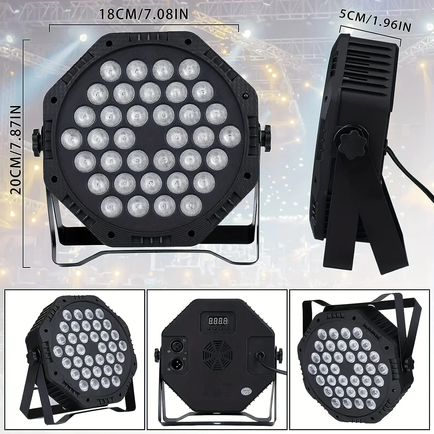 36 LED-podiumlicht Afstandsbediening DMX 512 Spraakgestuurde platte par-verlichting Feest Kerstverlichting Bar Club Bruiloft Kleurrijk licht