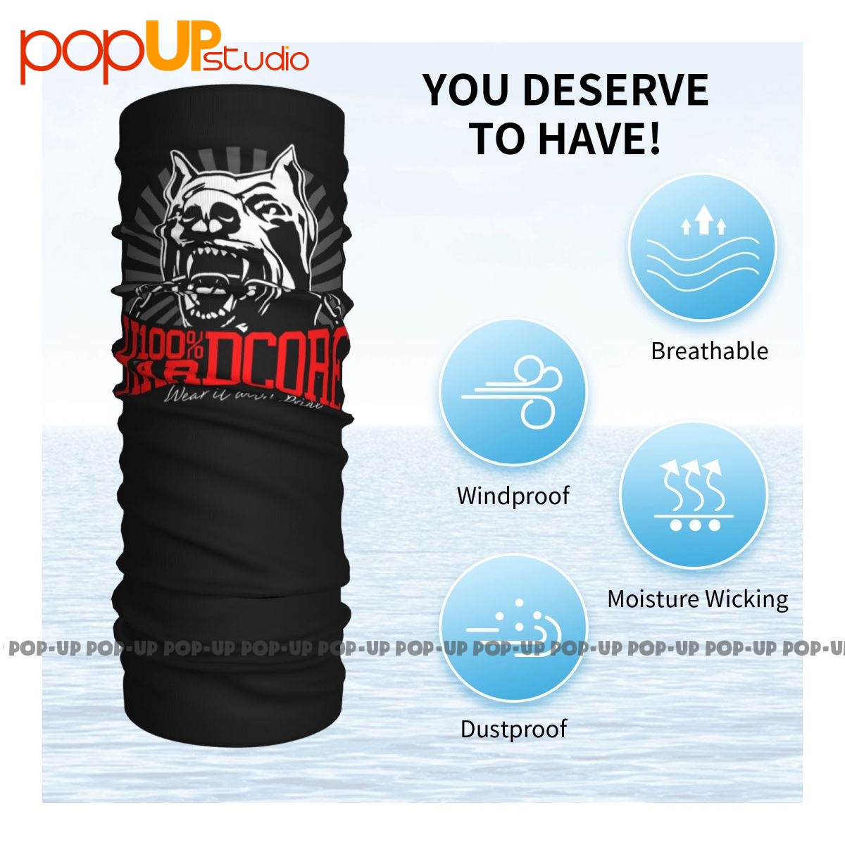 ผ้าพันคอ305206060แบบ100ฮาร์ดคอร์สำหรับหน้ากากปิดหน้าผ้าพันคอผ้าพันคอพันรอบคอสำหรับสุนัข