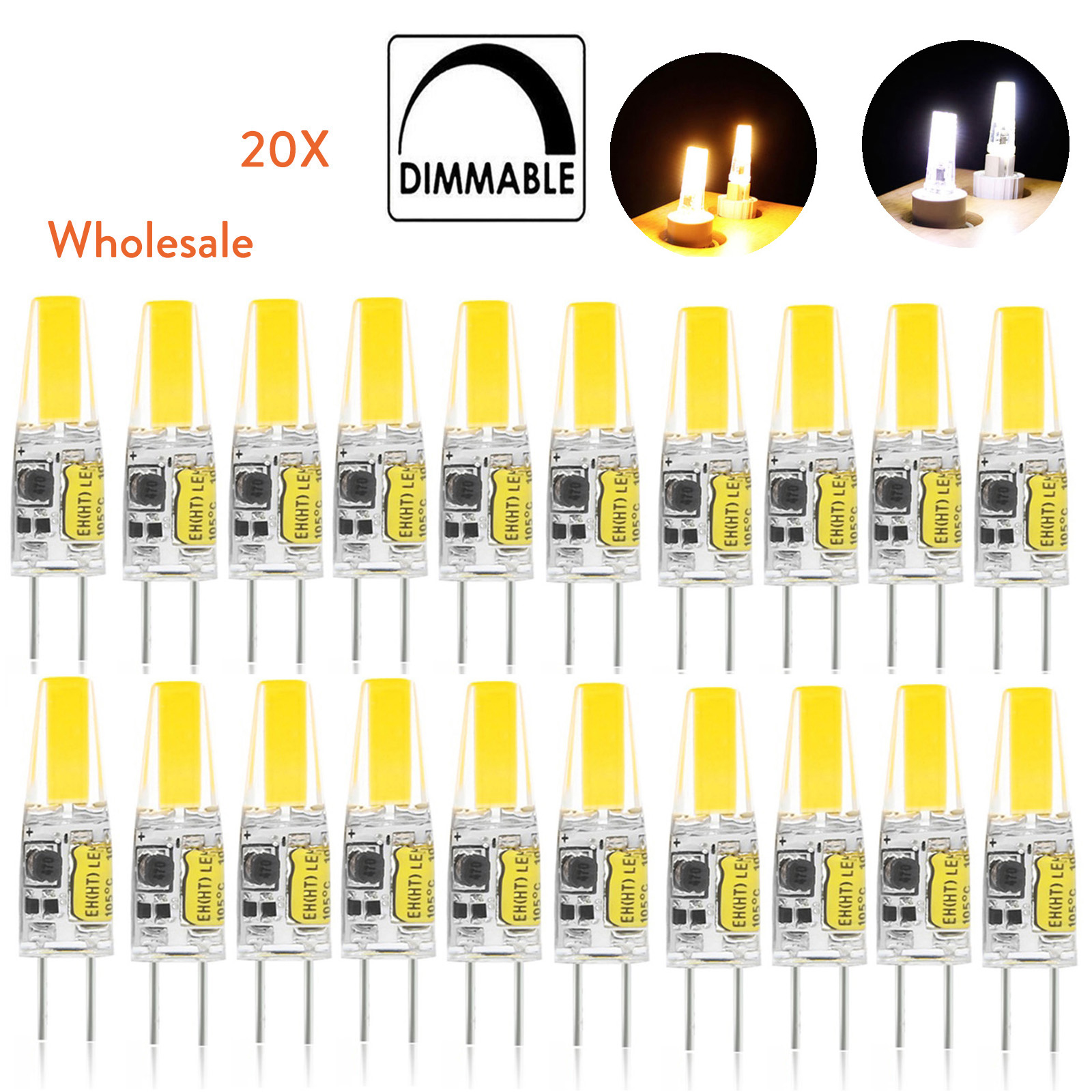 20 mini G4 LED silicona 6w bombillas ajustables 12v iluminación doméstica bombillas cob bombillas frías y blancas calientes focos bombillas lamparas