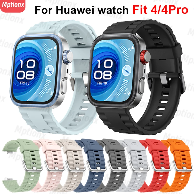 Silicone Strap For Huawei watch Fit 4Pro Original Watch Bracelet Correa Replacement Sport Watchband For Huawei watch Fit 4 Band