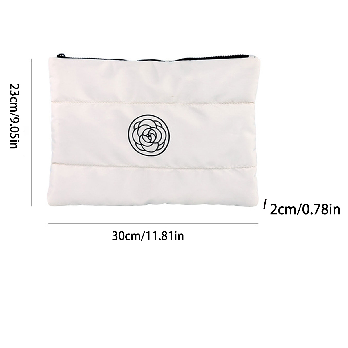 Borsa per il trucco a mano in cotone camelia brezza floreale Borsa per il trucco portatile di grande capacità e alto livello estetico Borsa da toilette da viaggio