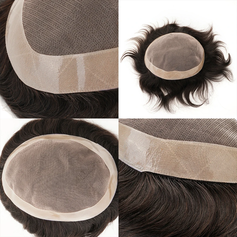 Mono ทนทานผมมนุษย์ Toupee ผู้ชาย Breathable ชายผม Prosthesis Capillary ผู้ชาย 130% ความหนาแน่น 6 "วิกผมชายระบบจัดส่งฟรี