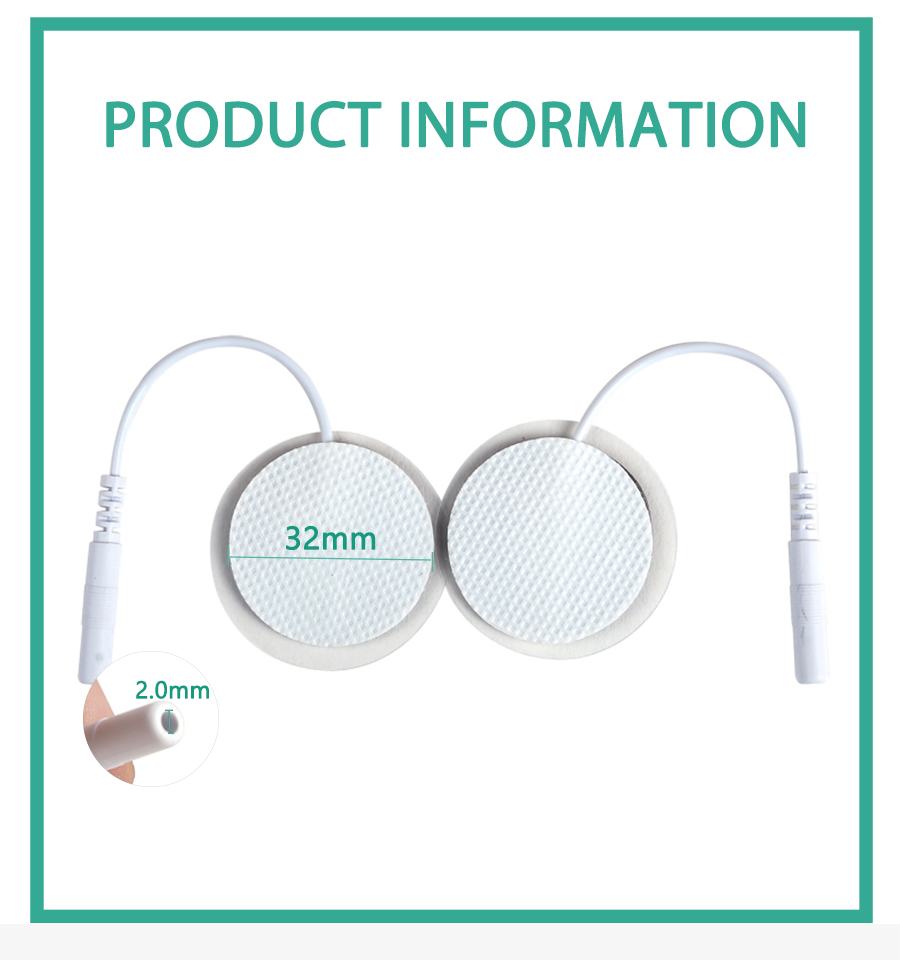Almohadilla de electrodos Tens reutilizable, estimulador muscular nervioso Ems, autoadhesivo para máquina de almohadillas de electrodos digitales