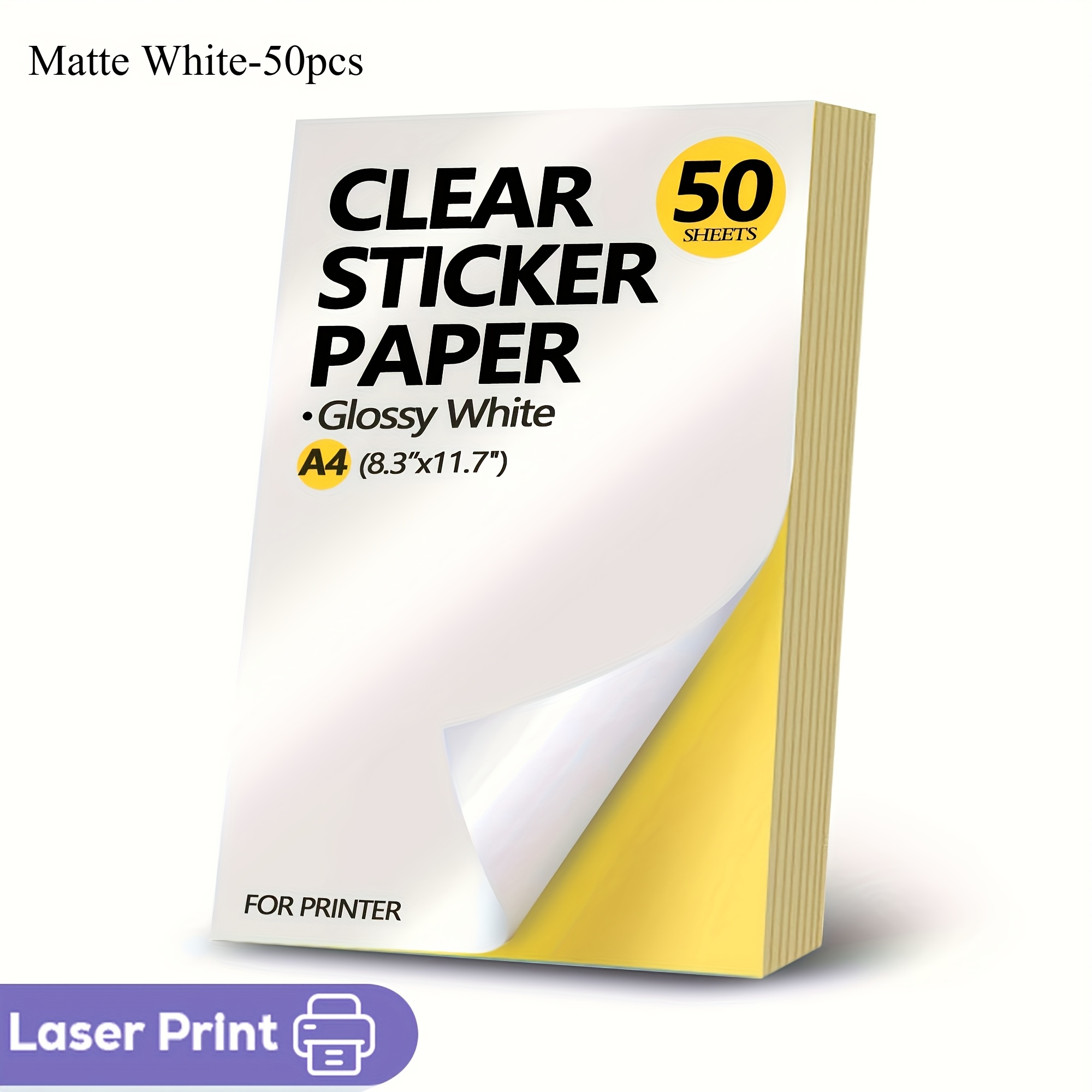 50 листов самоклеящихся этикеток формата А4 — матовая и блестящая отделка, совместимость с струйным принтером, быстрая и плавная подача, высокопрочная