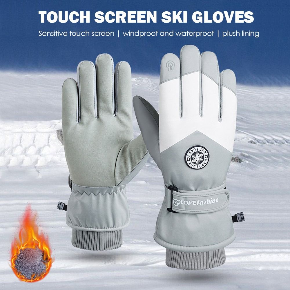 Wrels inverno unisex snowboard luvas de esqui couro do plutônio antiderrapante tela de toque à prova dwaterproof água da motocicleta ciclismo velo luvas de neve quentes