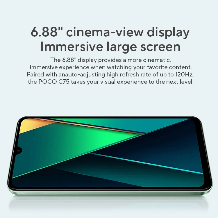 Estreno mundial versión Global POCO C75 pantalla de 6,88 ''120Hz Helio G81-Ultra cámara de 50MP enorme 5160mAh batería compatible con NFC