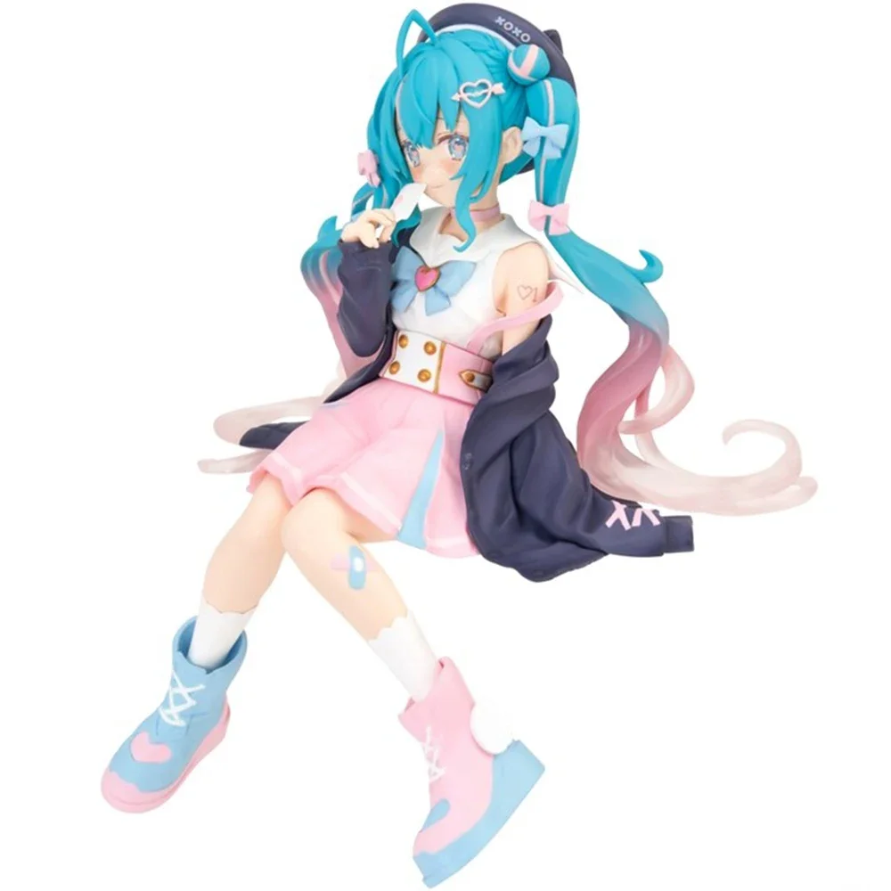 ใหม่H Atsune Mikuอะนิเมะสีชมพูซากุระตําแหน่งนั่งพีวีซีรูปการกระทําของเล่นตกแต่งรวบรวมของขวัญ