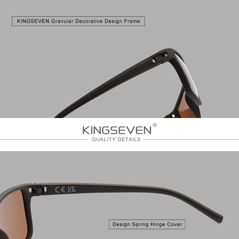 KINGSEVEN 2024 편광 선글라스 여성 운전 클래식 스퀘어 프레임 선글라스 남성용 야외 여행