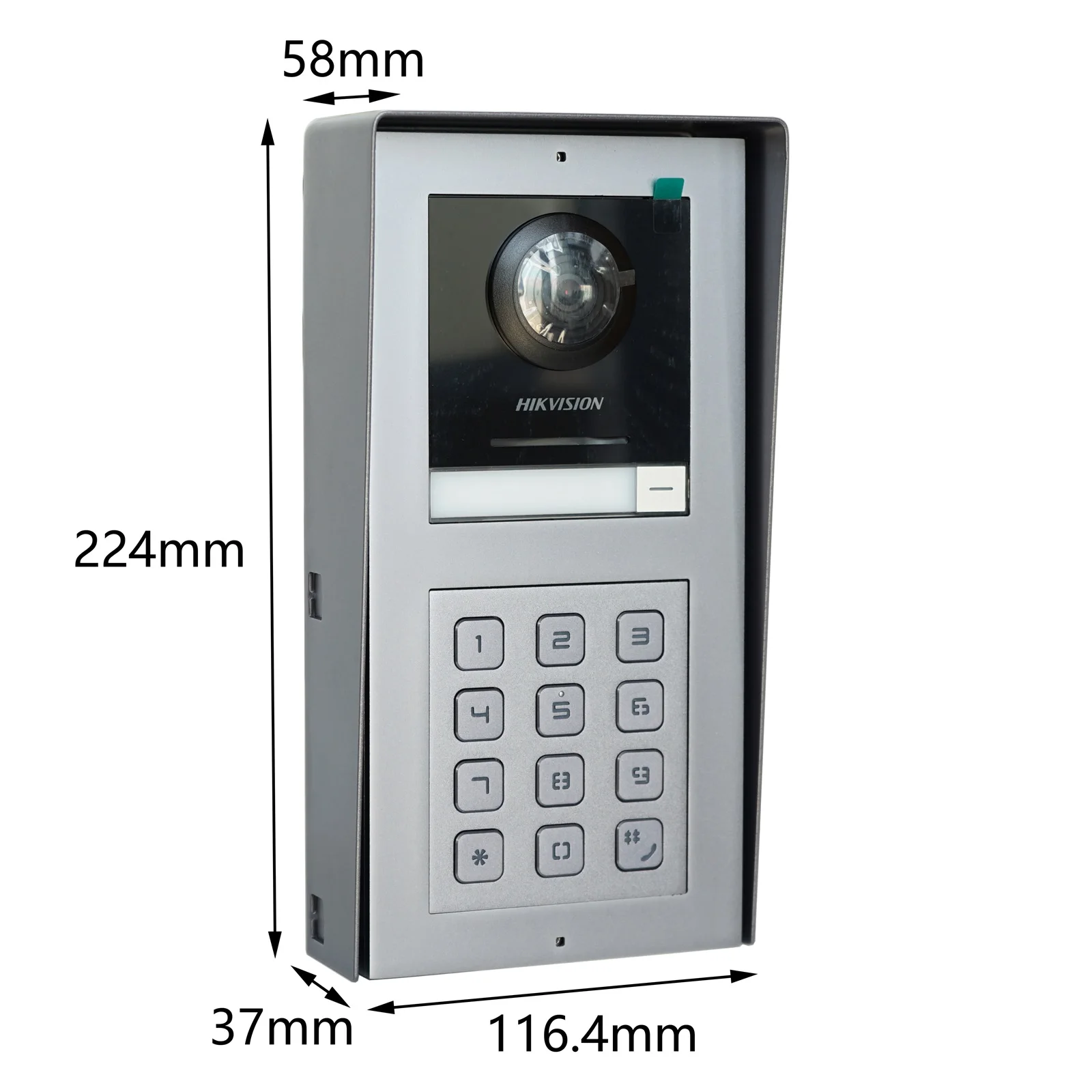 Campainha original Hikvision, DS-KD8003-IME1 (B), campainha multilíngue 802.3af POE Villa IP Module, desbloqueio de código de teclado com senha