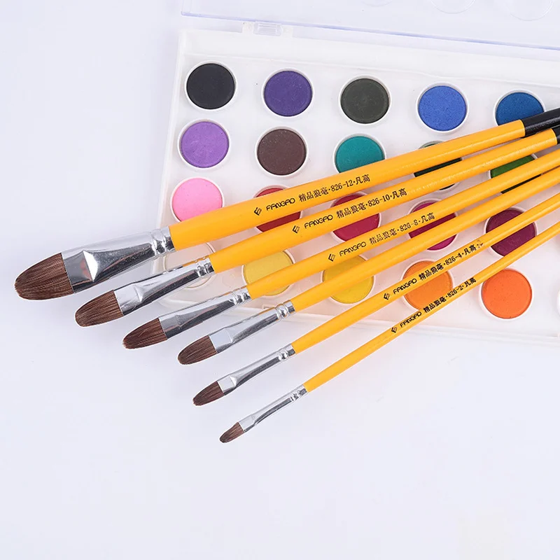 1 Chiếc/6 Nghệ Thuật Vẽ Tiếp Liệu Bút Lông Sói Cọ Sơn Chuyên Nghiệp Màu Nước Acrylic Tay Cầm Bằng Gỗ Tranh Bút Lông