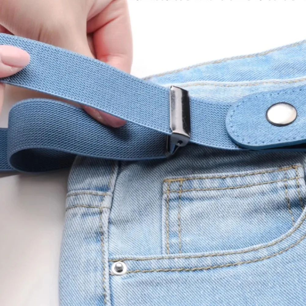 Verstelbare stretchriem zonder gesp Onzichtbare riem voor dames Heren Jeans Gemakkelijk te dragen Unisex elastische tailleband designer riem