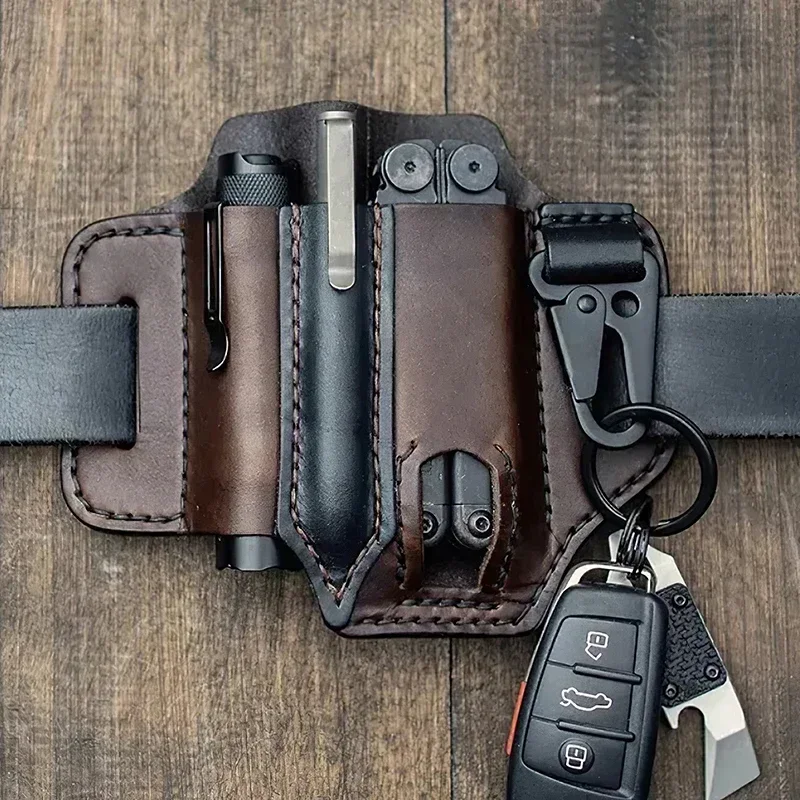Taktische Multi Tool Gürtel Leder Tasche Tragbare Werkzeug Lagerung Tasche Holster Jagd Taille Lederman Tasche Messer Halter Schraubendreher