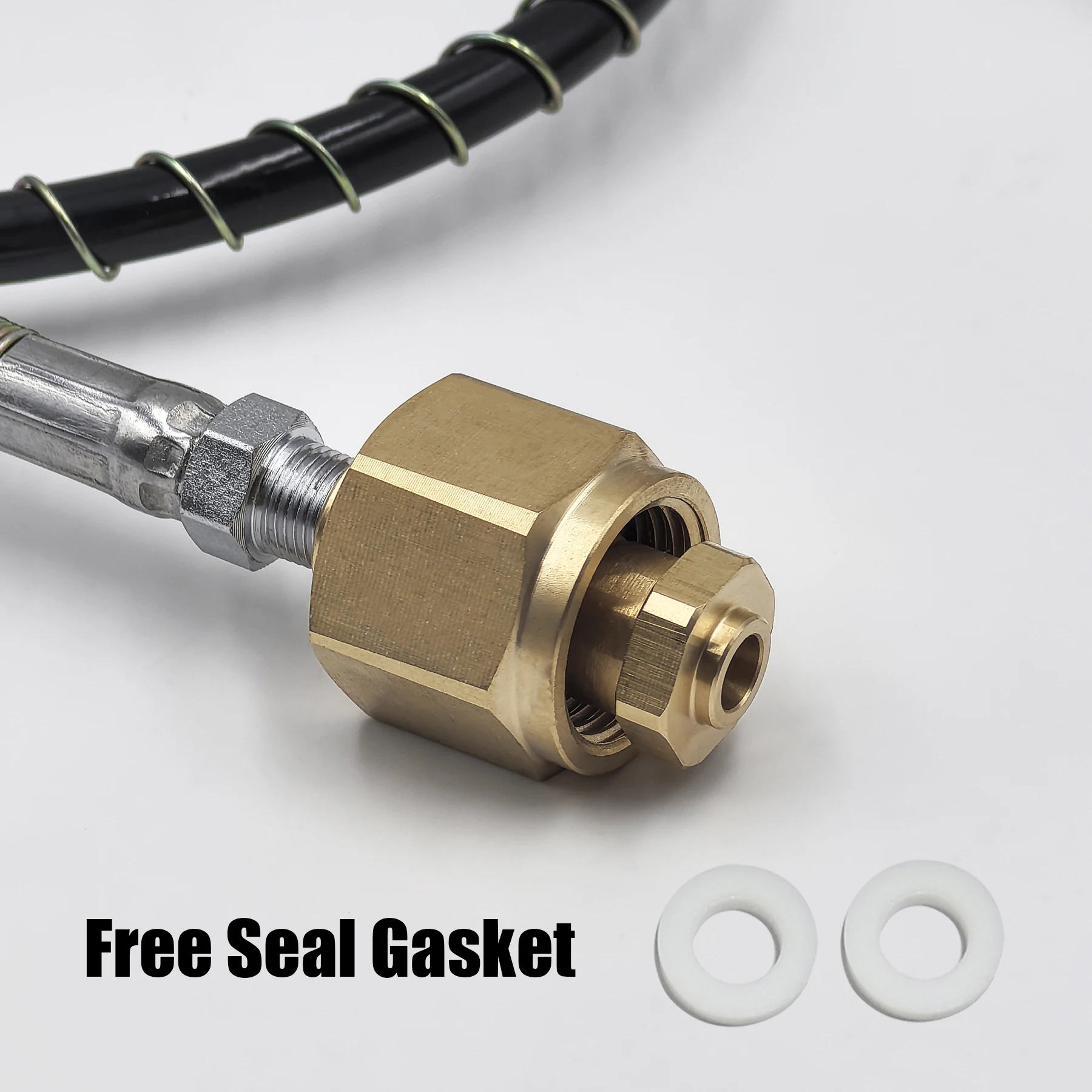CO2 Filling Adapter Fill Refill Station Charging Adapter with 37inch Spring Cover Hose Type in W21.8/CGA320/G3/4 Connector
