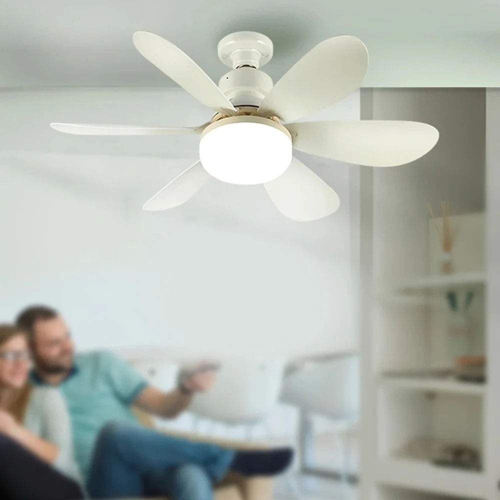 Lampa sufitowa LED 30W z wentylatorem E27 z pilotem do ściemniania, odpowiednia do salonu, gabinetu, użytku domowego, żarówka 85-265V