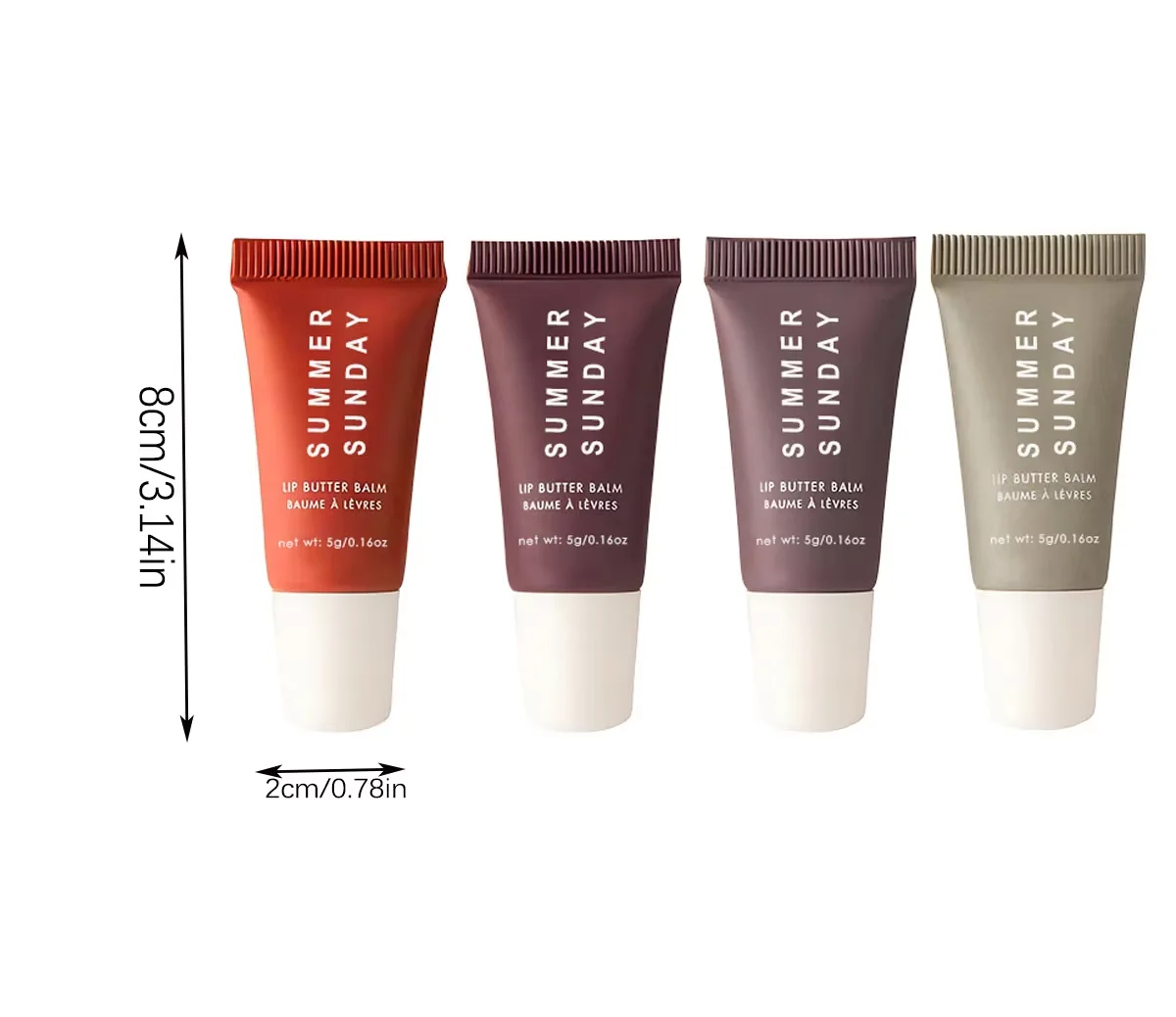 Juego de Mini bálsamo labial para fríos de verano, 4 Uds., hidratante, vainilla, Beige, azúcar marrón, maquillaje, Kit de regalo para envío rápido