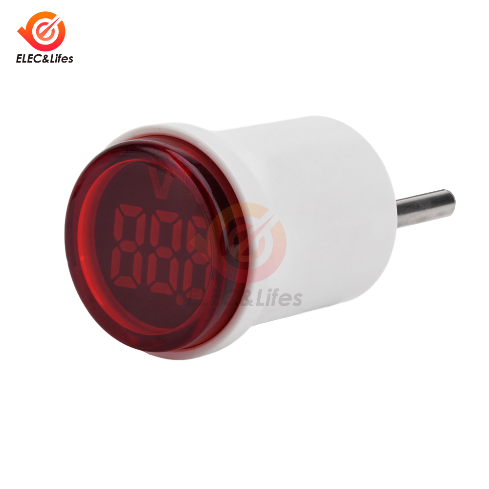 Voltímetro Digital LED cuadrado/redondo AC 50-500V 110V 220V medidor de voltaje probador de voltios Detector voltímetro luz indicadora