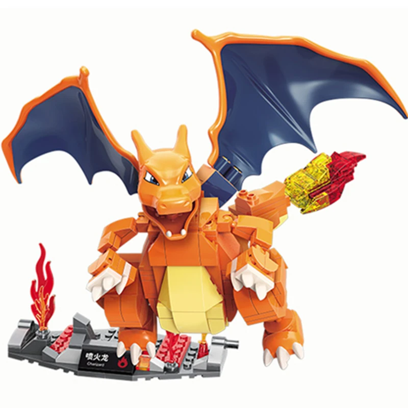 Pokemon อะนิเมะการ์ตูน Pikachu Bulbasaur Building Blocks อิฐชุดตุ๊กตาภาพยนตร์ชุดของเล่นเด็กสําหรับของขวัญเด็ก