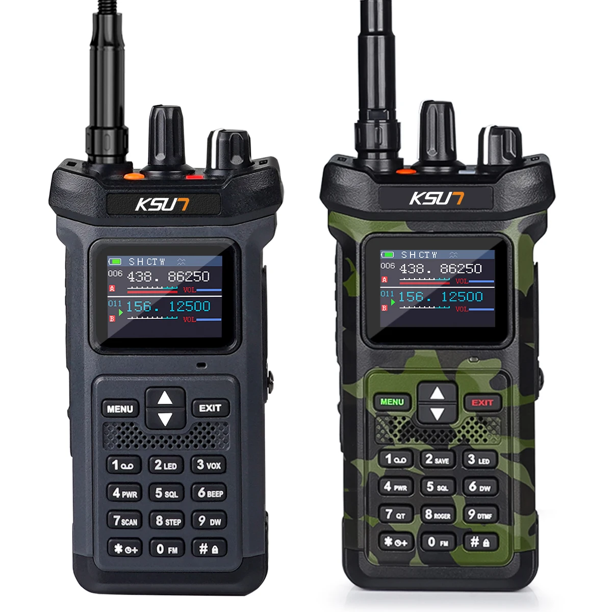 KSUN UV119D 20W VHF UHF Dual Band Taschenlampe Reverse Charge High Power Walkie Talkie Ham Radio Transceiver