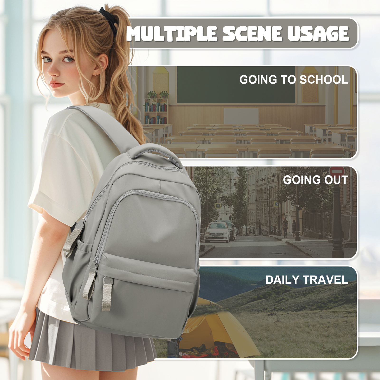 Laptop Backpack for Women, Anti Theft Work Backpack for 14 Inch, School Backpack Nurse Backpack, Bookbag for Teenage Girls Boys