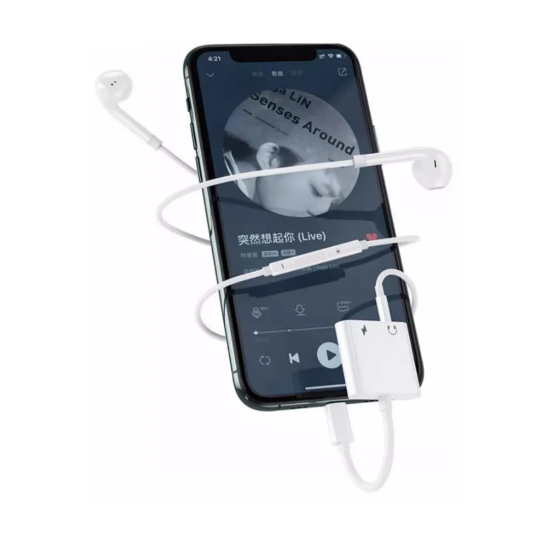 Konverter Lightning | Adaptor cocok untuk audio/pengisian daya ponsel Apple, antarmuka Lightning/3.5mm