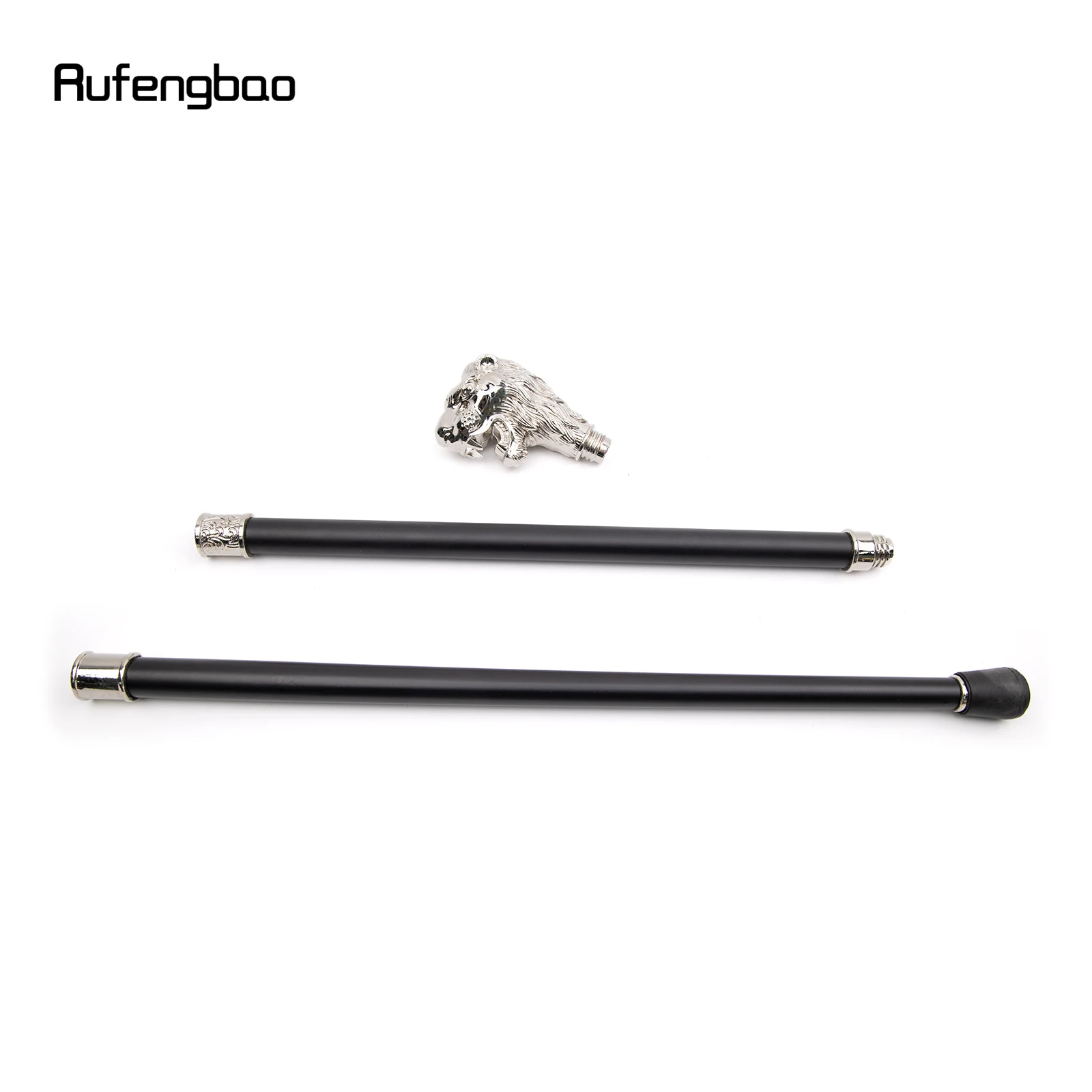 หัวสิงโตสีขาวหนวดเดิน Cane แฟชั่นตกแต่งเดิน Stick สุภาพบุรุษ Elegant คอสเพลย์ Cane KNOB Crosier 93 ซม