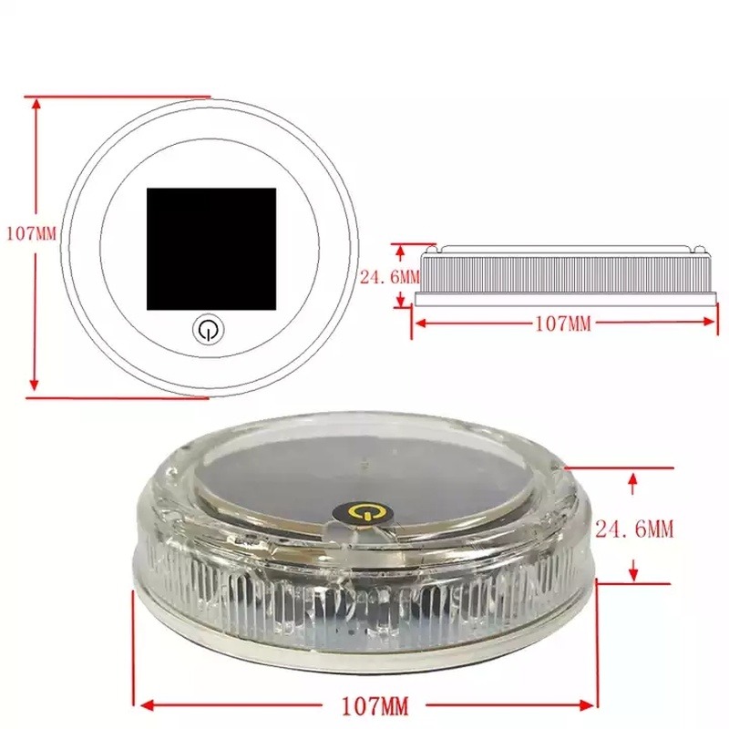 ไฟ LED พลังงานแสงอาทิตย์สำหรับกลางคืนเพื่อความปลอดภัยใน alas magnetik ไฟเตือนรถไฟท้ายรถแบบกว้างป้องกันการชนกัน