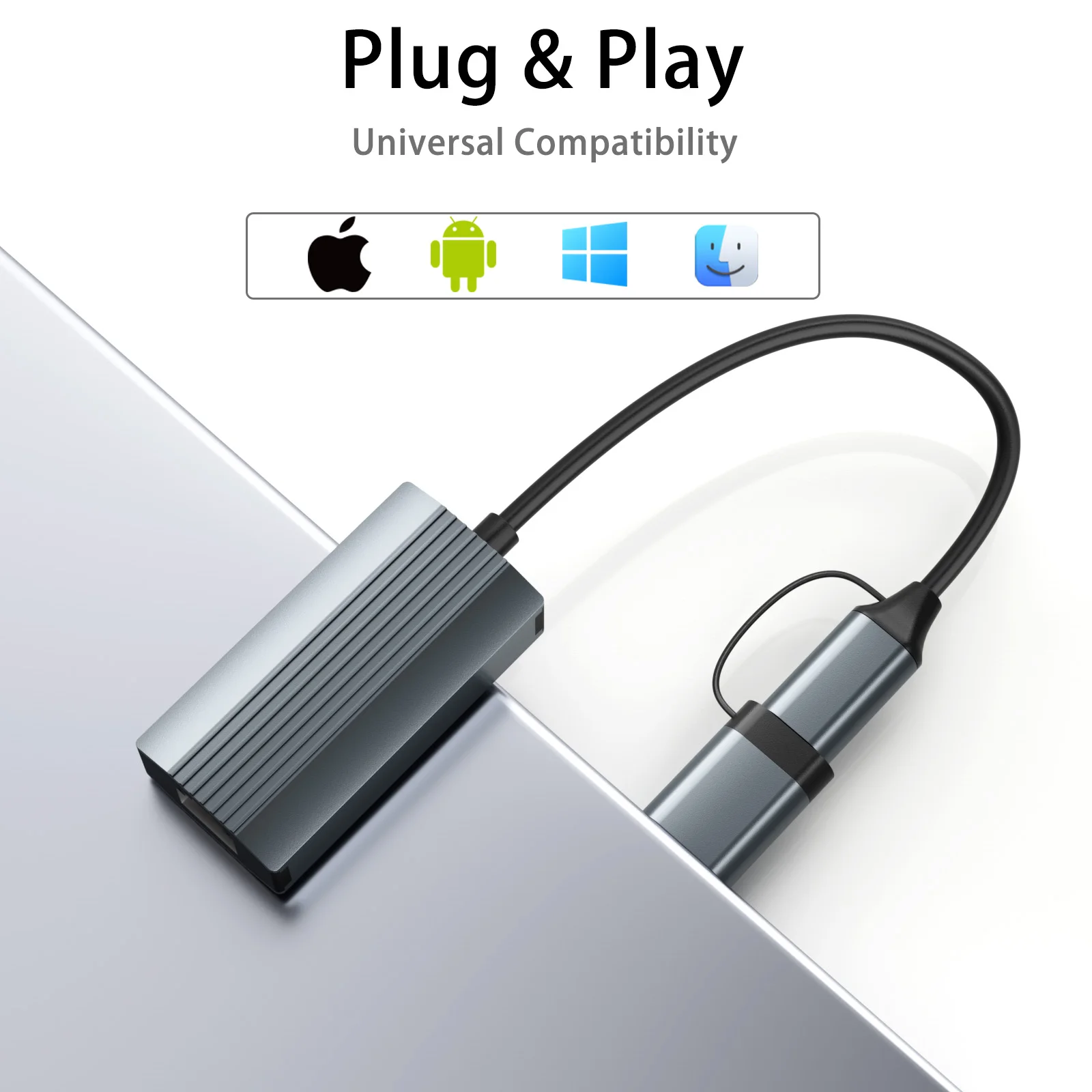 Ethernet-адаптер 2,5G, 2500 Мбит/с, USB 3.0 и сетевая карта типа C к Rj45 для портативных ПК, NAS-сервера, Windows Mac OS, Интернет