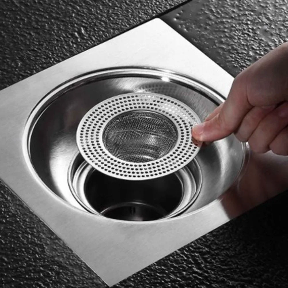 Mesh Sink Strainer Drain Sink Filter Plastic Silicone Kitchen Food Rice Sink Stopper Bathtub Hair Colander Strainer