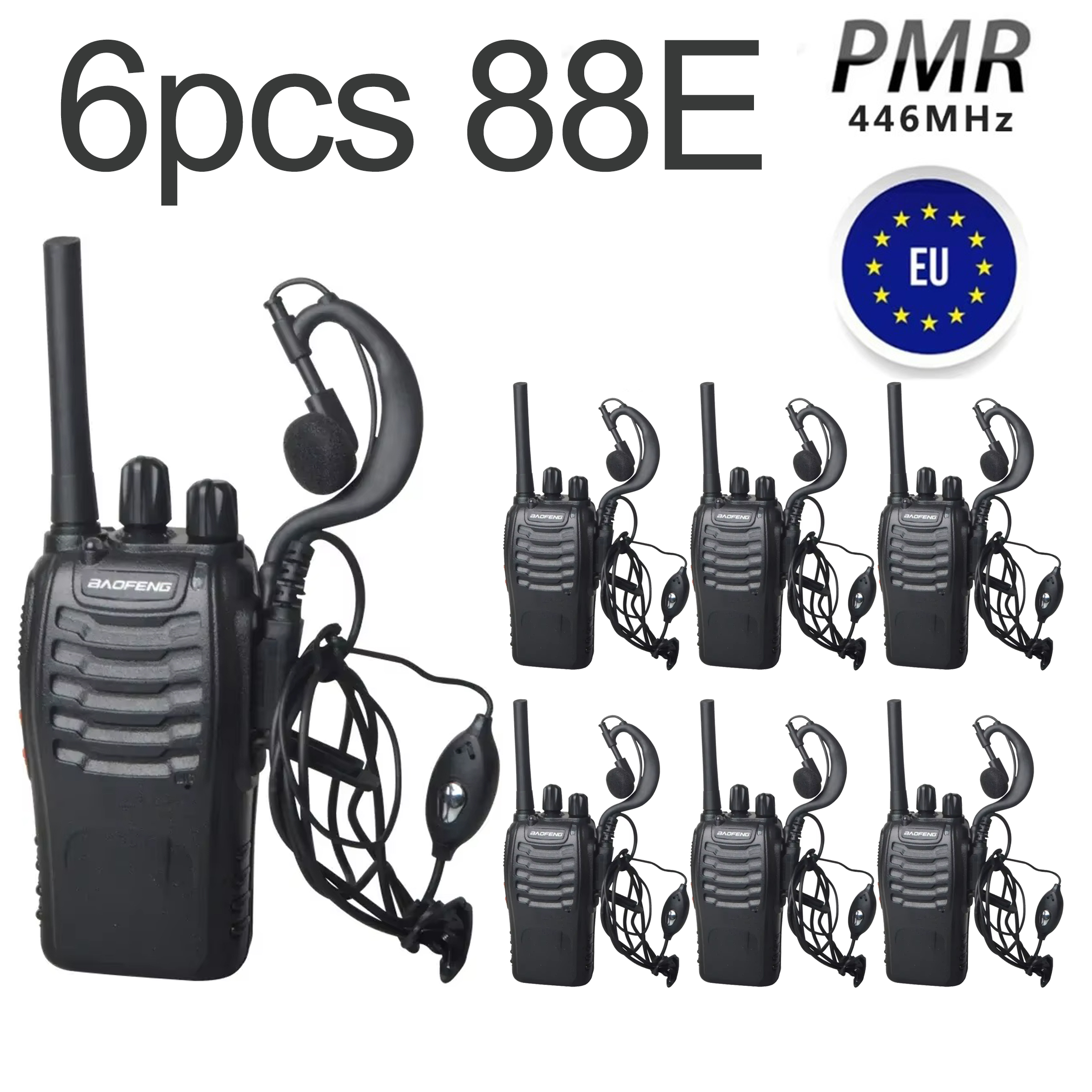 2 uds 6 uds 4 Uds venta al por mayor Original Baofeng BF-88E 5km Walkie Talkie de largo alcance Radio bidireccional canal 16 viaje autónomo
