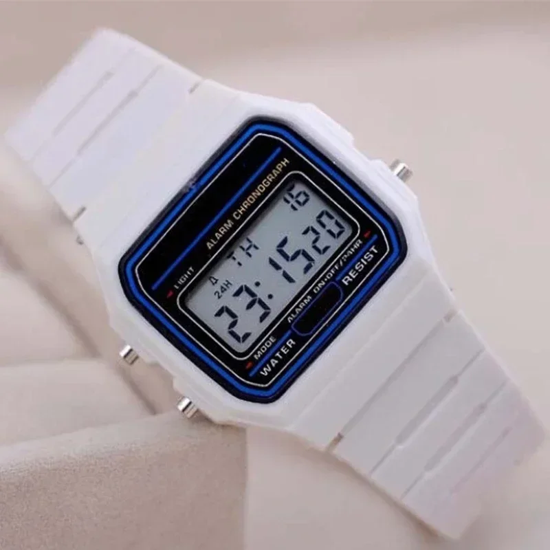Simple carré montre-bracelet LED mode sport hommes montres numériques casual Silicone hommes horloge électronique