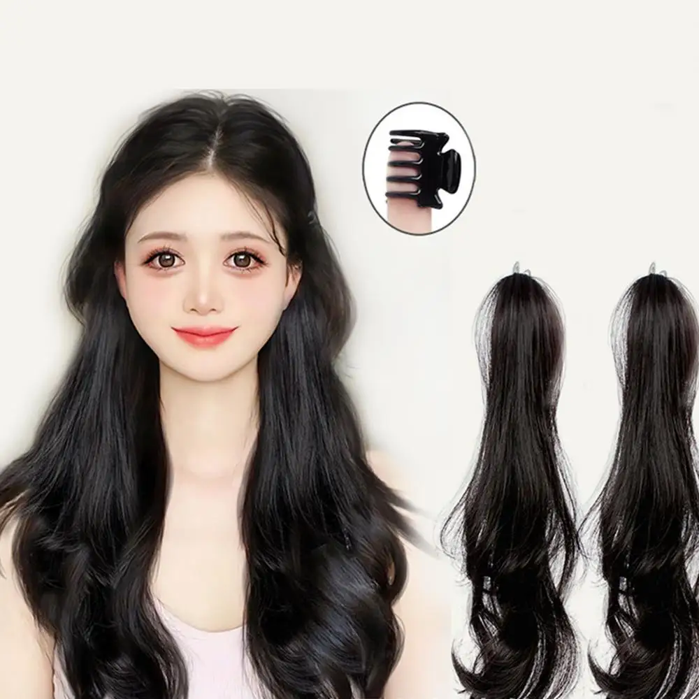 Long Curly Fluffy Braid Wig Extensões, Simulado Lop-Eared Coelho, rabo de cavalo Clip-on, extensões de cabelo, 45cm, 1Pc