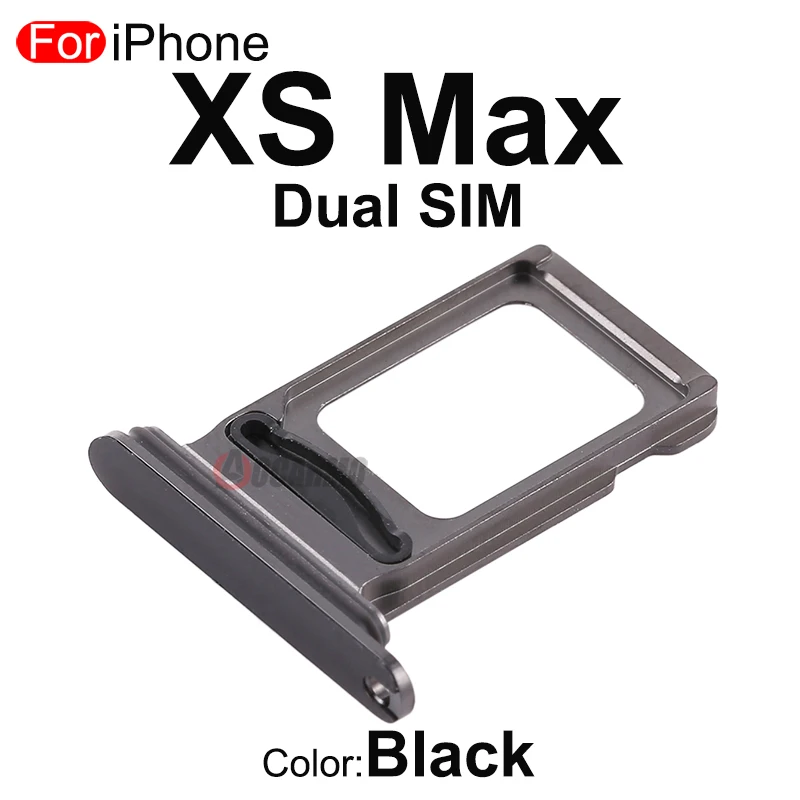 Bandeja de cartão sim para apple iphone x xs max, suporte de gaveta de aço inoxidável, slot duplo único, peças de reposição, 1 unidade