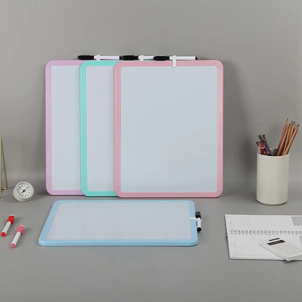 Mini White Board 14" x 11" Dry Erase Whiteboard with Marker Double-sided Handheld Dry Erase Board for Home Office Classroom