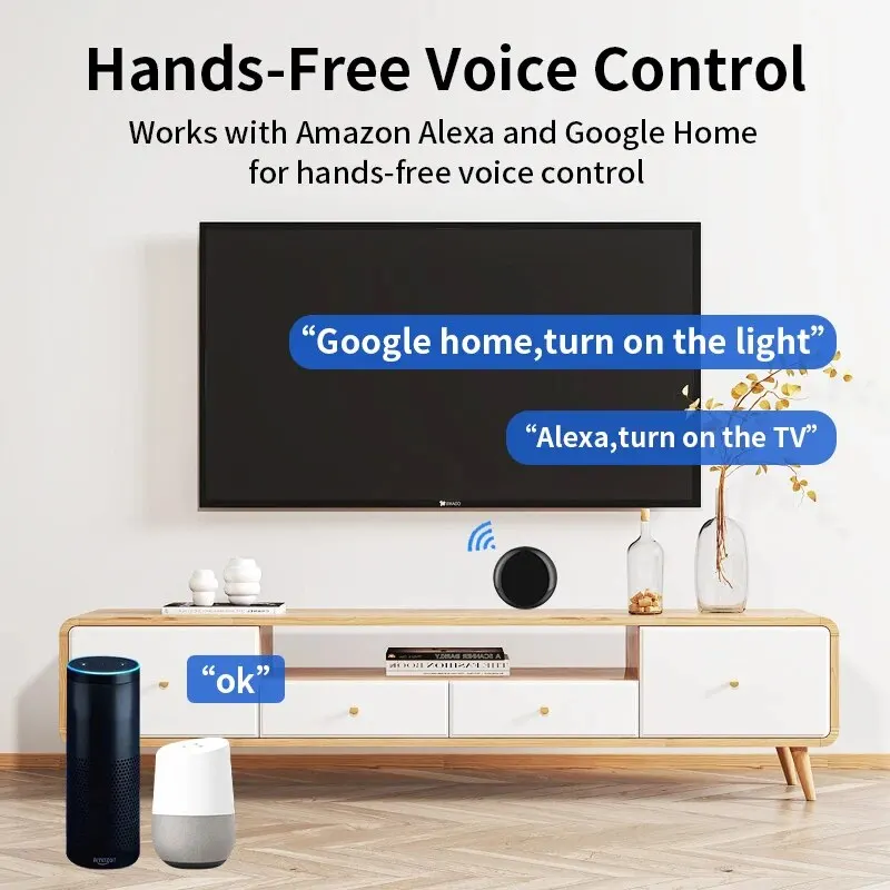 TNCE-Control remoto Universal para el hogar, dispositivo inteligente con WiFi, IR, infrarrojo, funciona con Alexa y Google Home