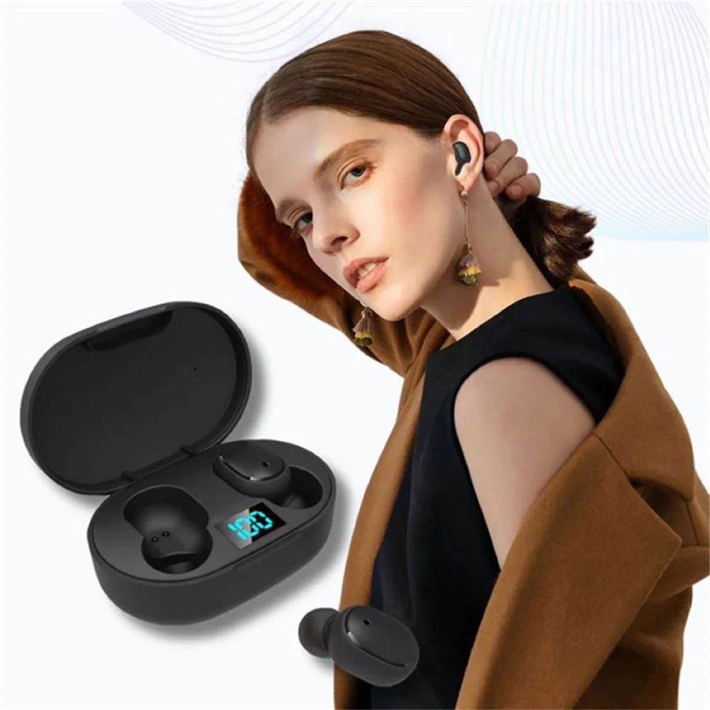 Auriculares TWS inalámbricos Bluetooth 5,0 E6S con cancelación de ruido, auriculares deportivos estéreo de graves HiFi para juegos para todos los teléfonos inteligentes