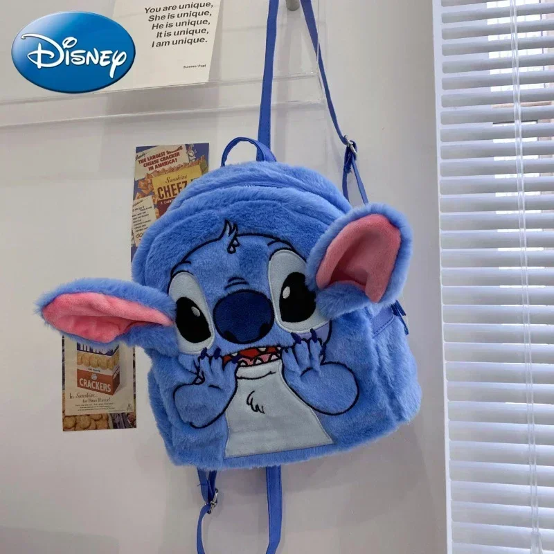 Disney zaino in peluche cucito di alta qualità cartone animato moda 3D mini zaino da donna borsa da scuola per bambini carina di grande capacità