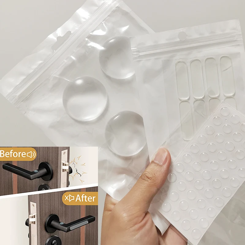 Parachoques antideslizantes de goma transparente autoadhesivo, almohadillas para pies, amortiguador, puerta de gabinete, silenciador de parada de muebles de silicona, Protector de pared