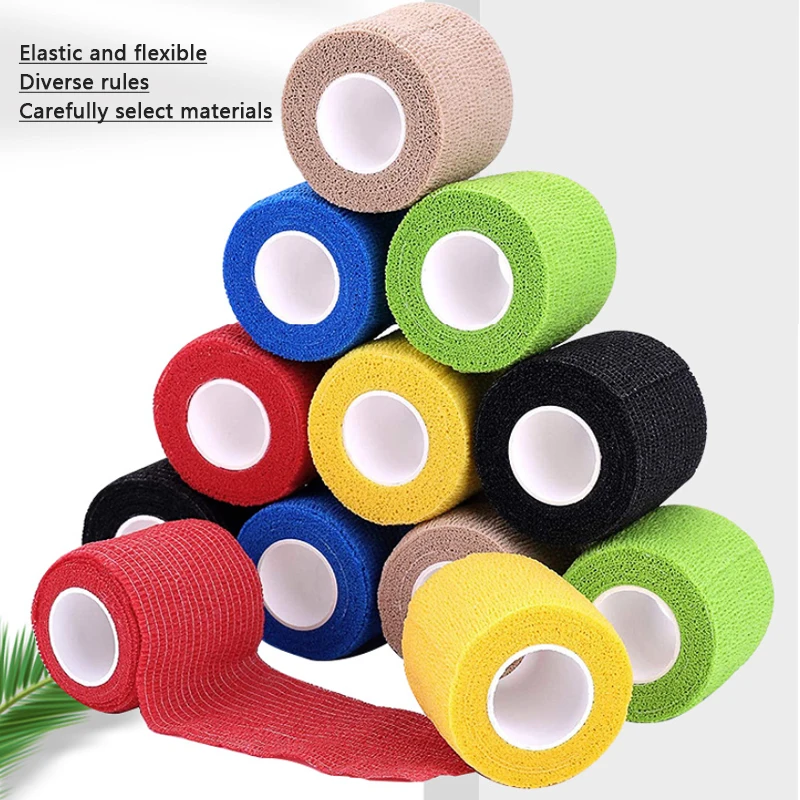 Bandagem auto-adesiva para esportes, bandagem elástica, forte, elástica, para pulso, estiramento, atlético, 1 parte