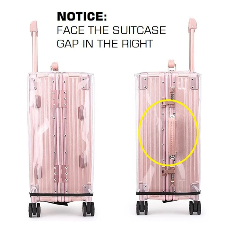 1pc pvc capa de bagagem transparente para viagem caso de bagagem protetora com alça à prova de poeira à prova ddustágua design prático