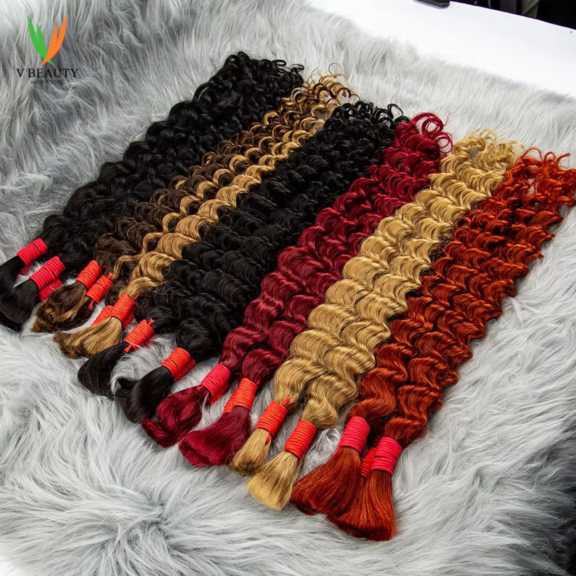 P4/27 onda profunda em massa cabelo humano trança 100% não processado extensões de cabelo humano virgem brasileiro 2 pacotes por de 1 pacote