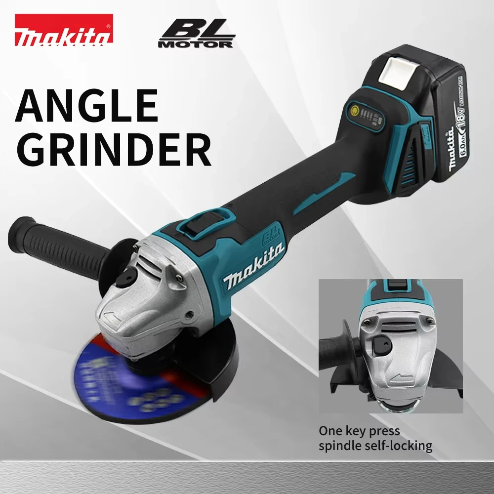 Makita DGA404 100/125 มม.เครื่องบดมุม 18V แบตเตอรี่ลิเธียมเครื่องขัดไร้แปรง 4 เกียร์อุตสาหกรรมตัดเครื่องมือ